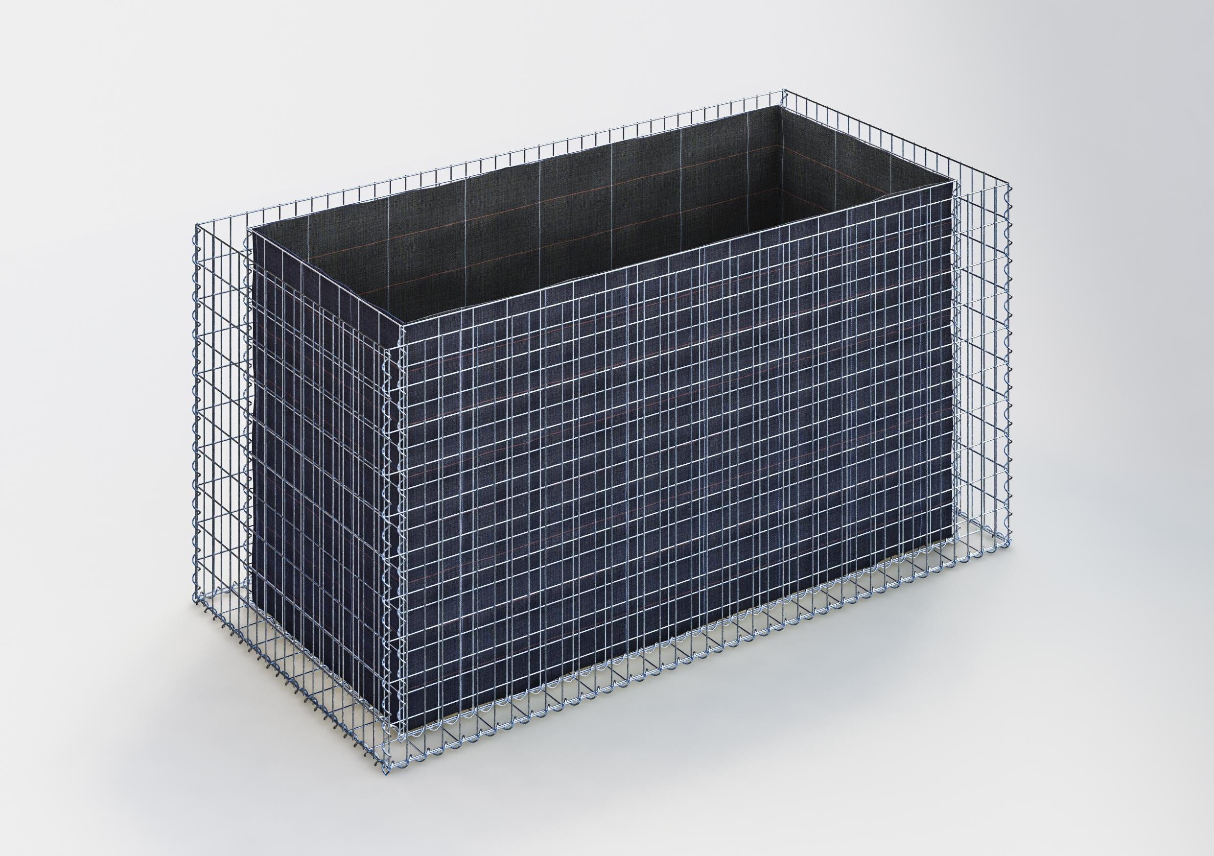 Rechthoekig verhoogd bed 200 cm x 100 cm x 100 cm (L x H x D), maaswijdte 5 x 10 cm, wanddikte 10 cm