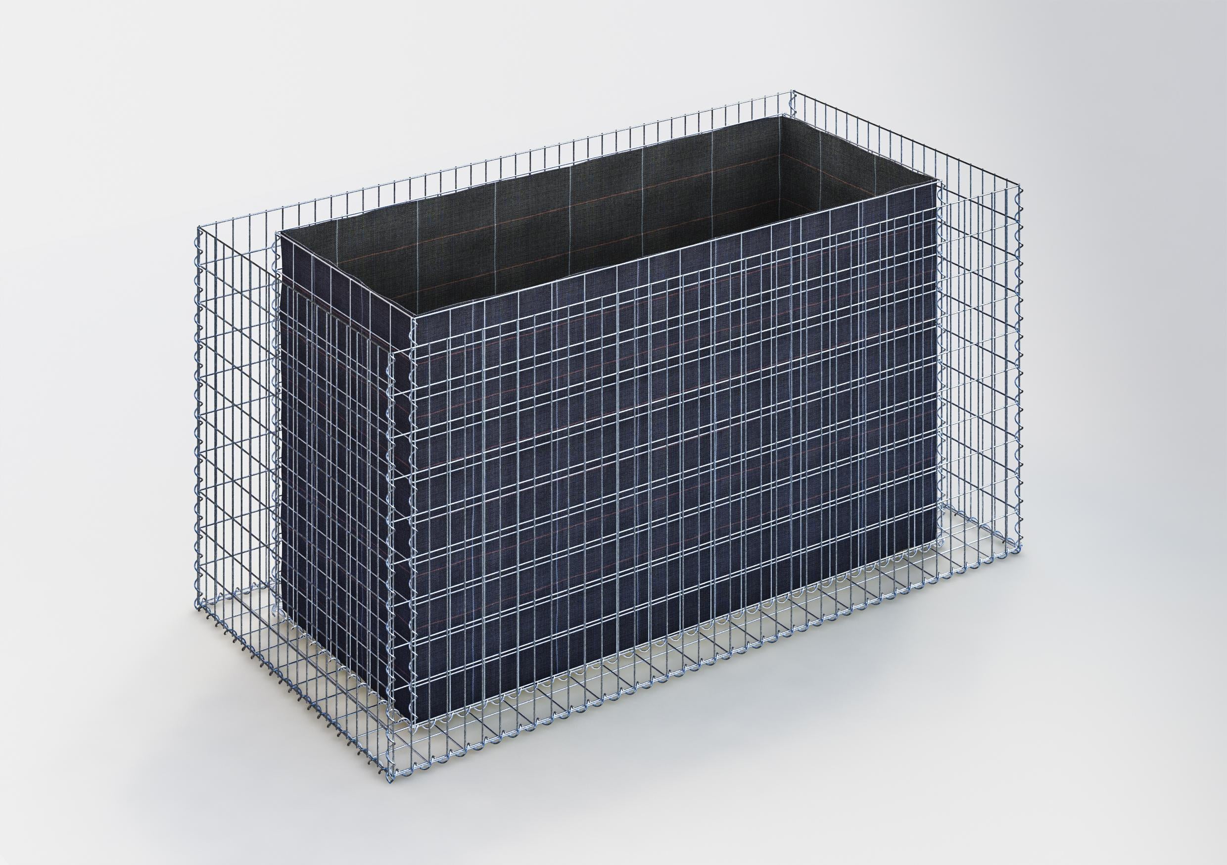 Rechthoekig verhoogd bed 200 cm x 100 cm x 100 cm (L x H x D), maaswijdte 5 x 10 cm, wanddikte 15 cm