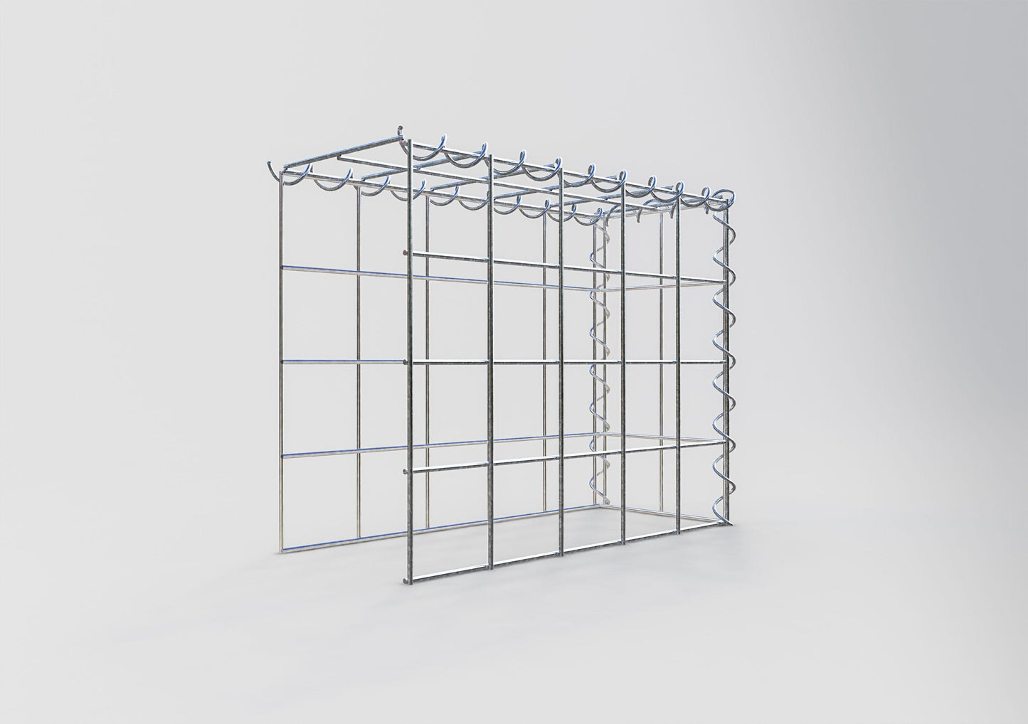 Add-on schanskorf type 4 50 cm x 40 cm x 20 cm (L x H x D), maaswijdte 10 cm x 10 cm, spiraalvormig