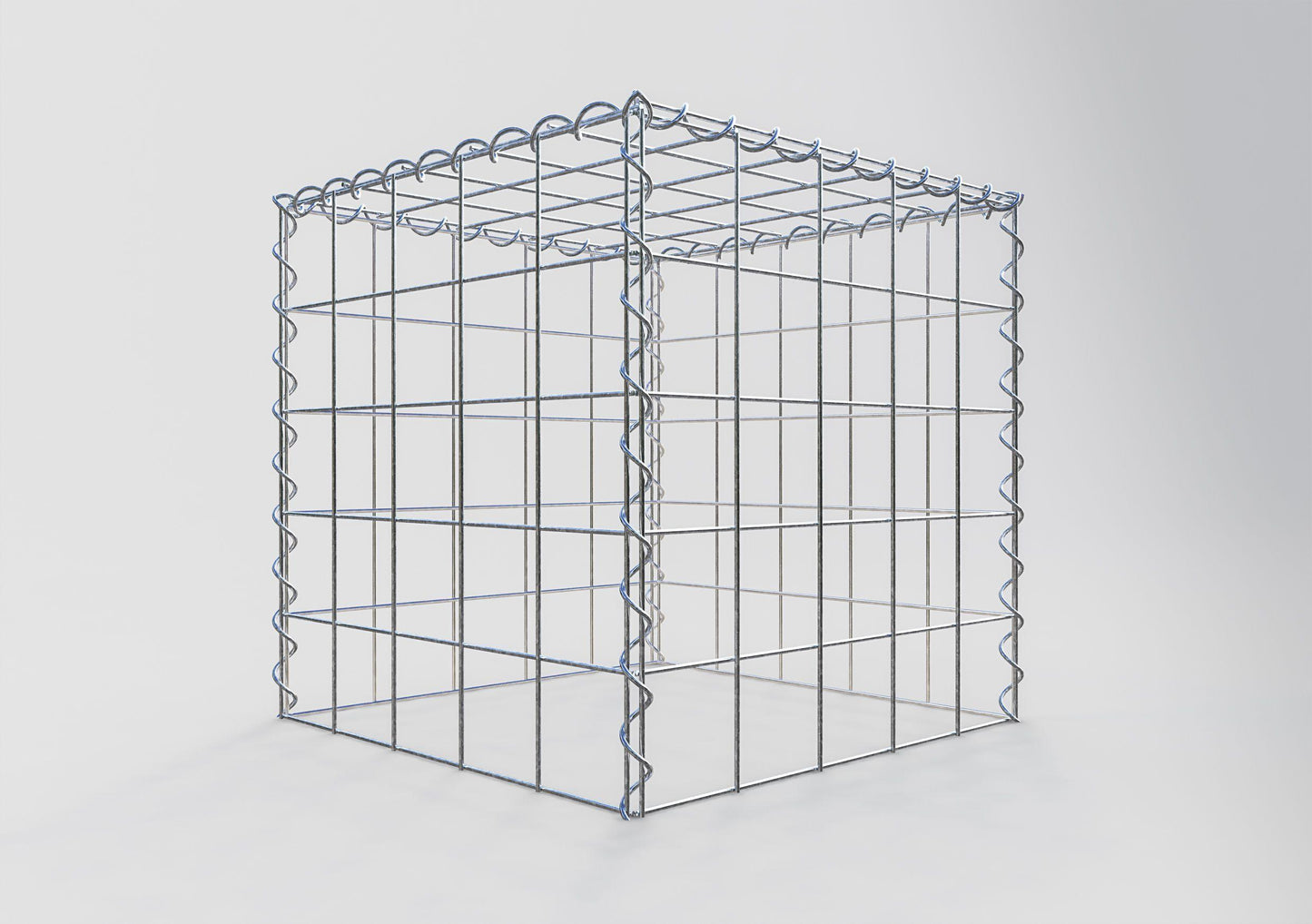 Gabion rapporté type 3 50 cm x 50 cm x 50 cm (L x H x P), mailles 10 cm x 10 cm, spirale