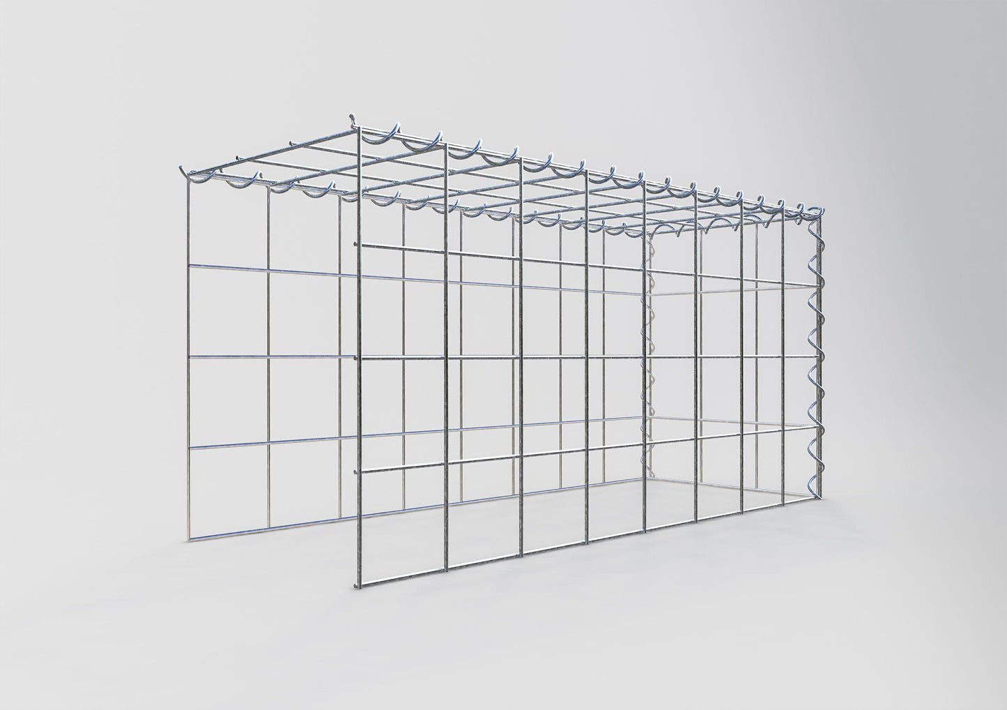 Anbaugabione Typ 4 80 cm x 40 cm x 30 cm (L x H x T), Maschenweite 10 cm x 10 cm, Spirale