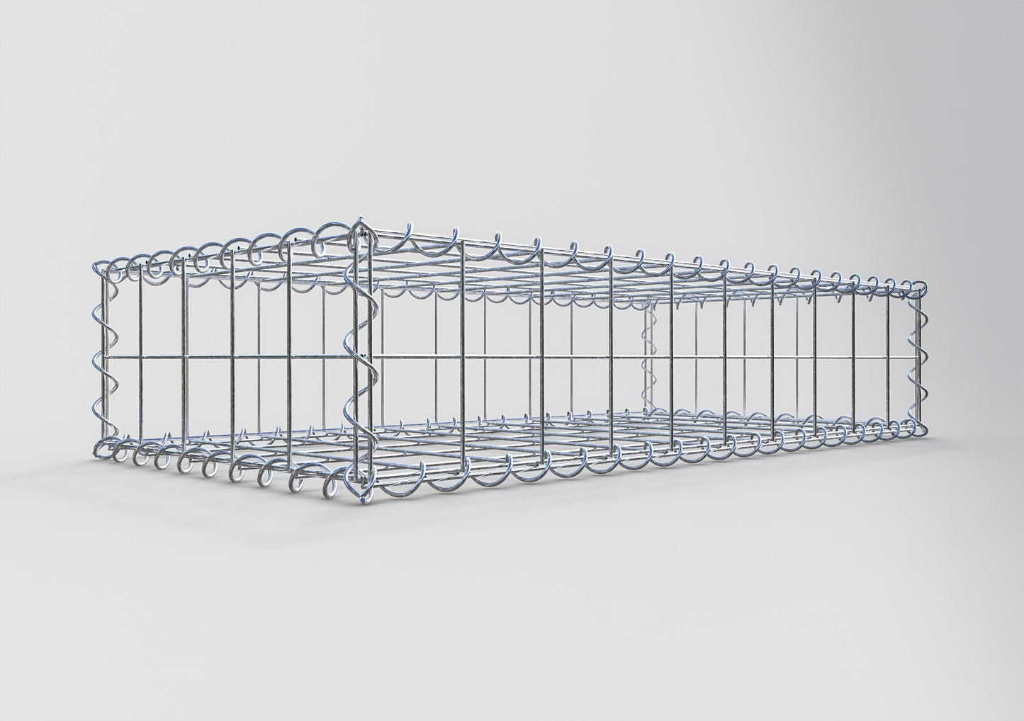 Gabione 100 cm x 20 cm x 50 cm (L x H x T), Maschenweite 10 cm x 10 cm, Spirale