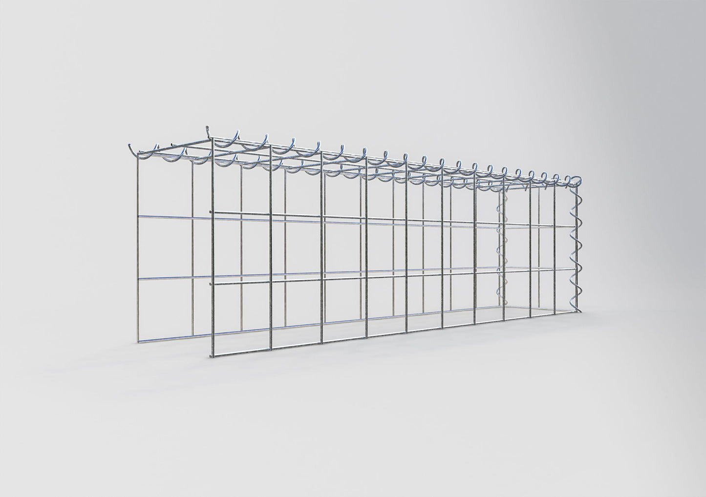 Extra gabion typ 4 100 cm x 30 cm x 20 cm (L x H x D), maskstorlek 10 cm x 10 cm, spiral