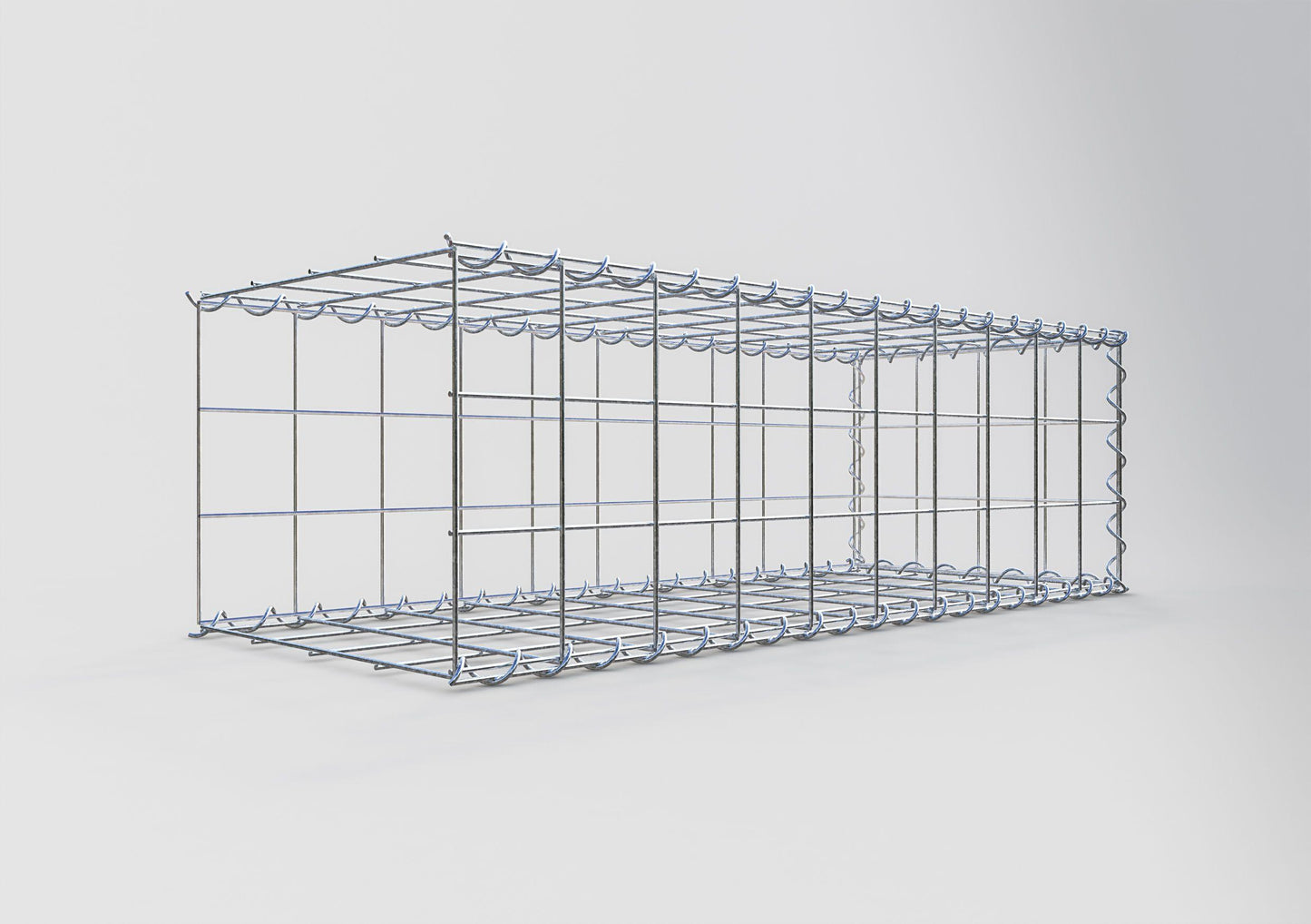 Gabion rapporté type 2 100 cm x 30 cm x 40 cm (L x H x P), mailles 10 cm x 10 cm, spirale