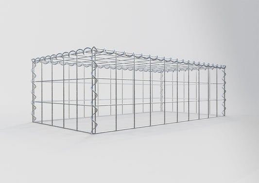 Opvokset gabion type 3 100 cm x 30 cm x 50 cm (L x H x D), maskestørrelse 10 cm x 10 cm, spiral