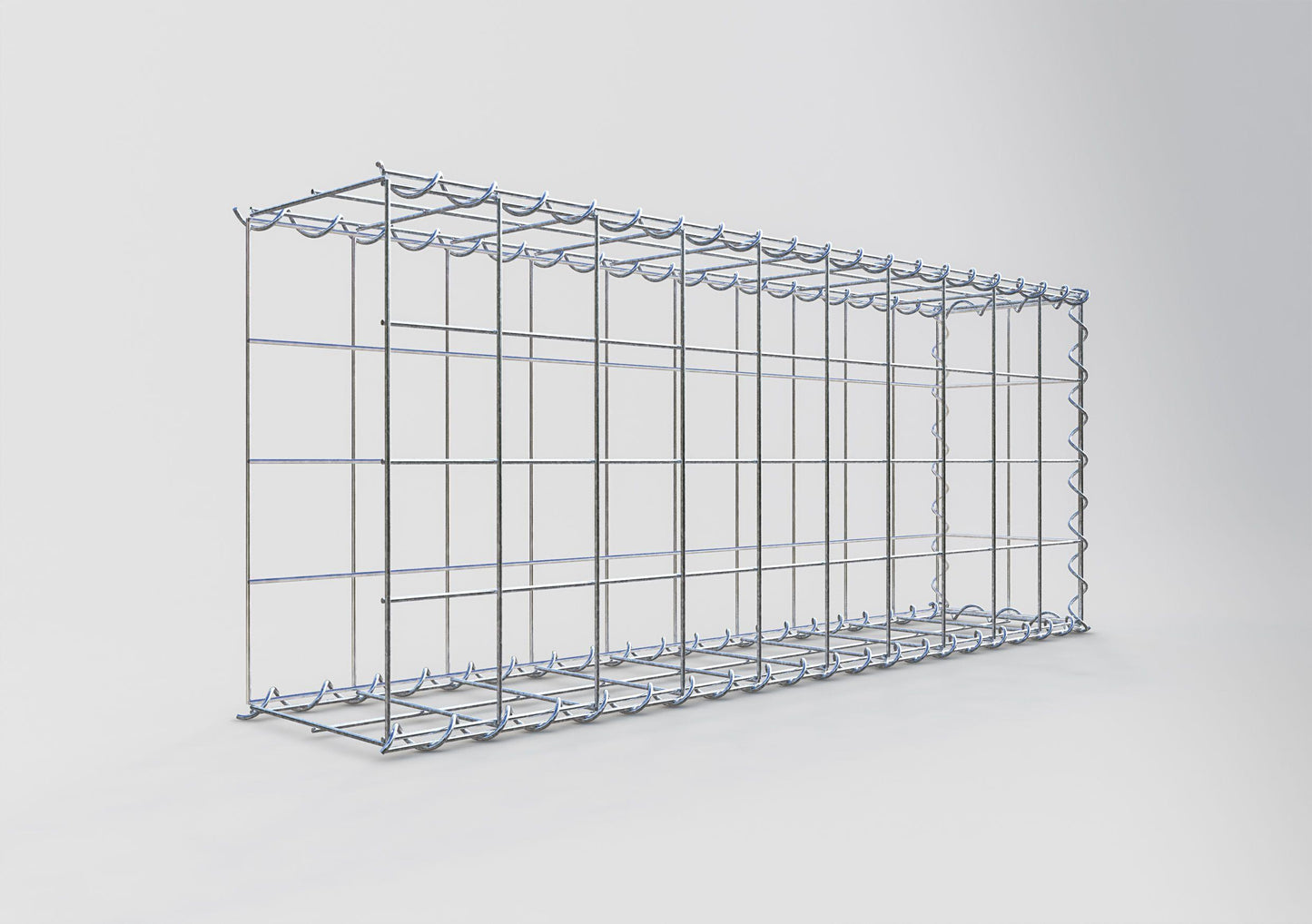 Opvokset gabion type 2 100 cm x 40 cm x 20 cm (L x H x D), maskestørrelse 10 cm x 10 cm, spiral