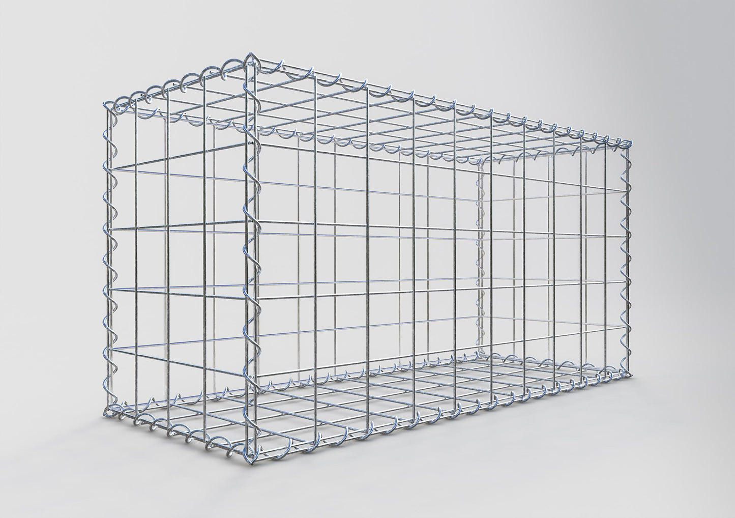 Gabbione 100 cm x 50 cm x 40 cm (L x H x P), maglia 10 cm x 10 cm, spirale