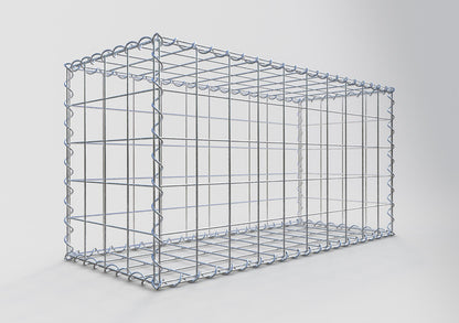 Gabbione 100 cm x 50 cm x 40 cm (L x H x P), maglia 10 cm x 10 cm, spirale