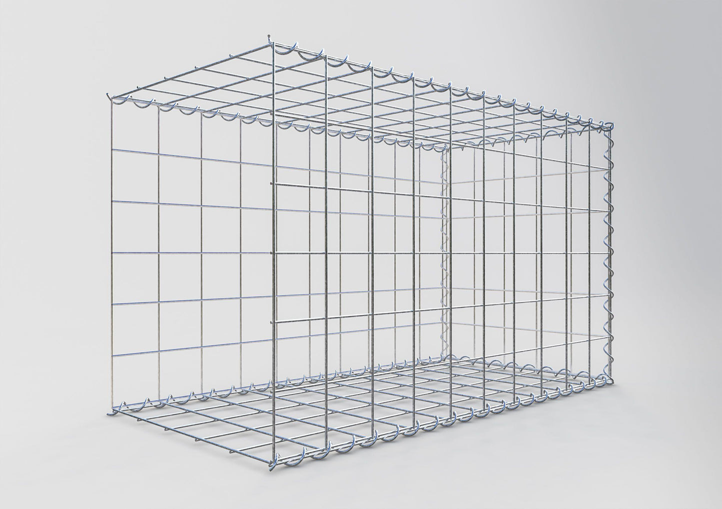 Anbaugabione Typ 2 100 cm x 60 cm x 50 cm (L x H x T), Maschenweite 10 cm x 10 cm, Spirale