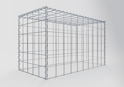 Extra gabion typ 3 100 cm x 60 cm x 50 cm (L x H x D), maskstorlek 10 cm x 10 cm, spiral