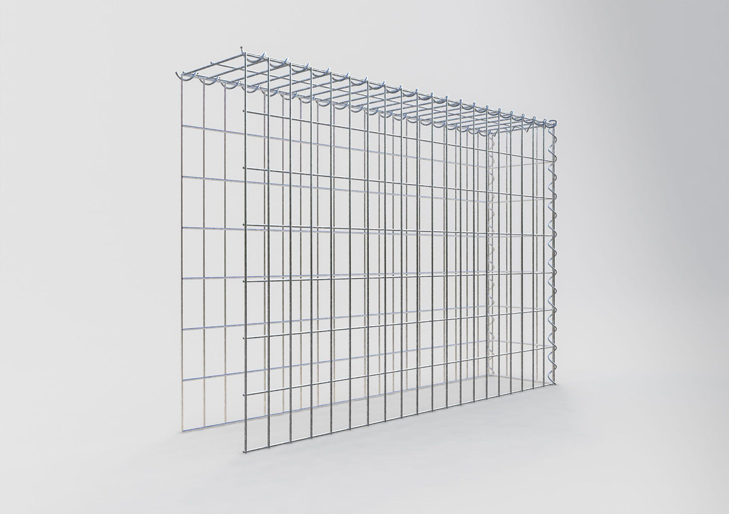 Gabion rapporté type 4 100 cm x 70 cm x 20 cm (L x H x P), mailles 5 cm x 10 cm, spirale