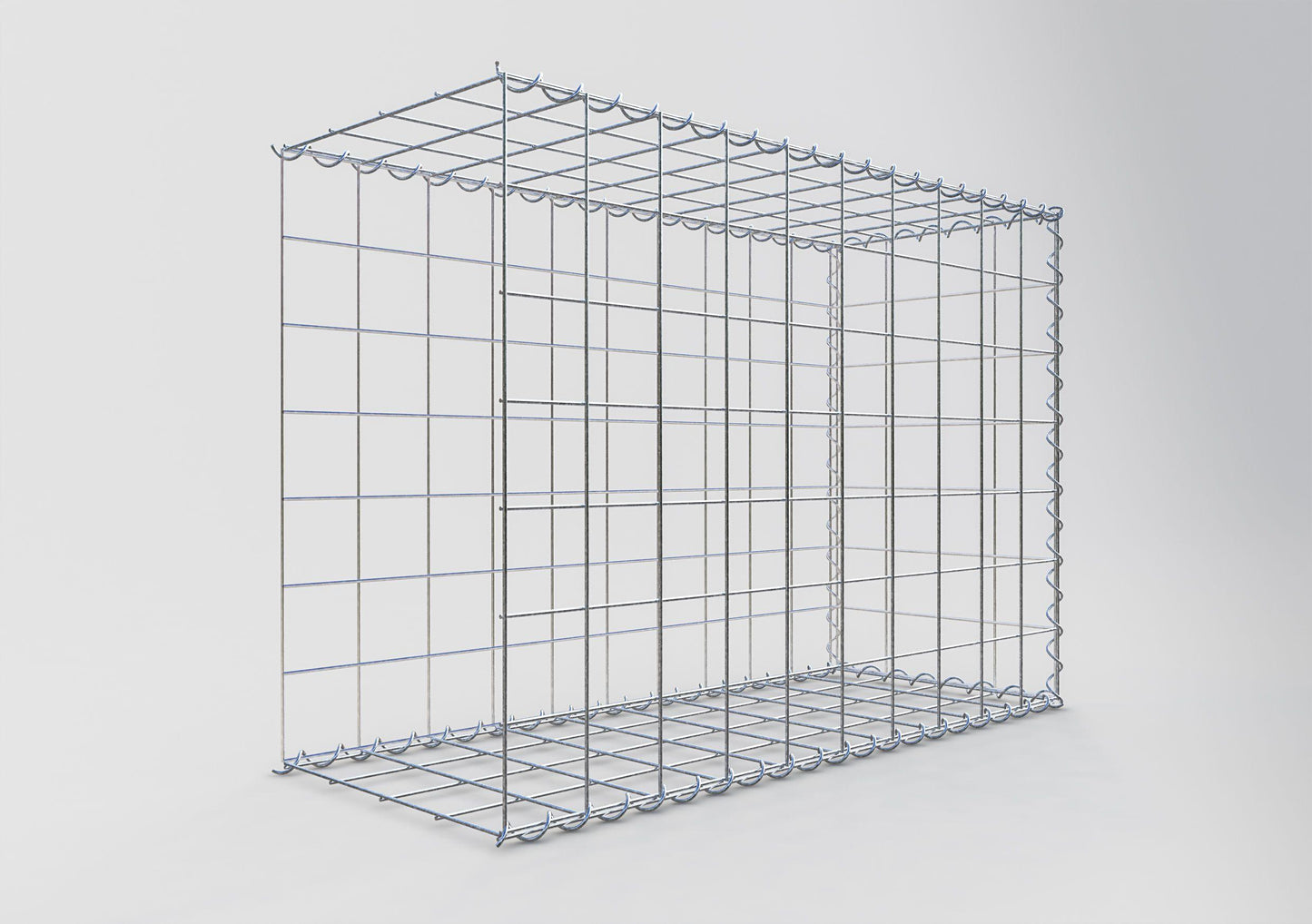 Opvokset gabion type 2 100 cm x 70 cm x 40 cm (L x H x D), maskestørrelse 10 cm x 10 cm, spiral