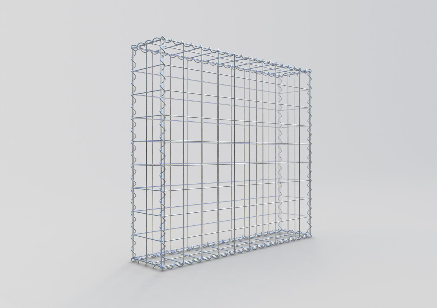 Gabione 100 cm x 90 cm x 20 cm (L x H x T), Maschenweite 10 cm x 10 cm, Spirale