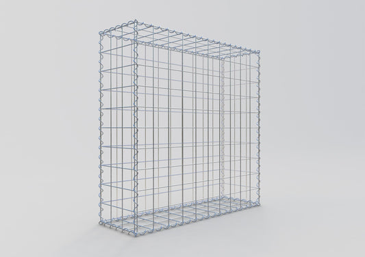 Gabione 100 cm x 100 cm x 30 cm (L x H x T), Maschenweite 10 cm x 10 cm, Spirale