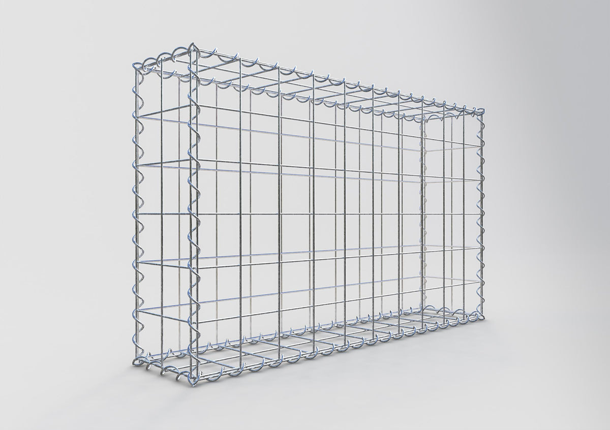 Gabione 100 cm x 60 cm x 20 cm (L x H x T), Maschenweite 10 cm x 10 cm, Spirale