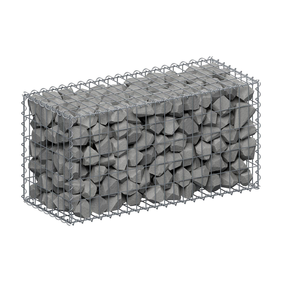 Gabbione 100 cm x 50 cm x 40 cm (L x H x P), maglia 5 cm x 10 cm, spirale