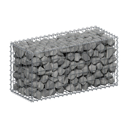 Gabbione 100 cm x 50 cm x 40 cm (L x H x P), maglia 5 cm x 10 cm, spirale