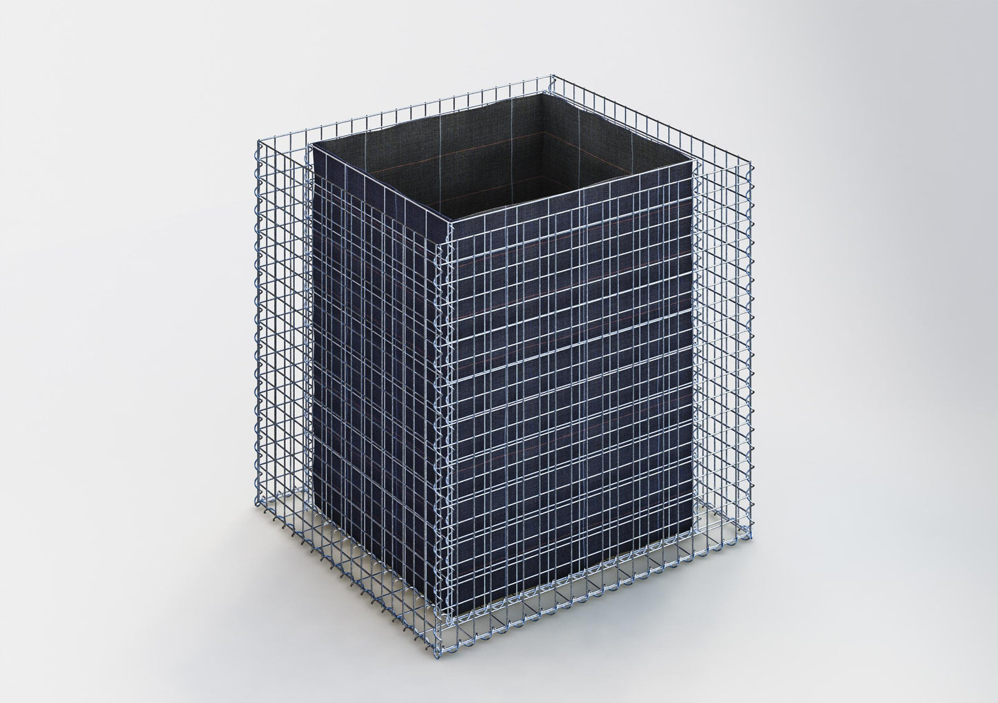 Rechthoekig verhoogd bed 100 cm x 100 cm x 90 cm (L x H x D), maaswijdte 5 x 5 cm, wanddikte 10 cm
