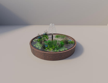 Gabion-dam, rund, ydre diameter 352 cm, højde 50 cm, maskestørrelse 5 x 5 cm, vægtykkelse 15 cm