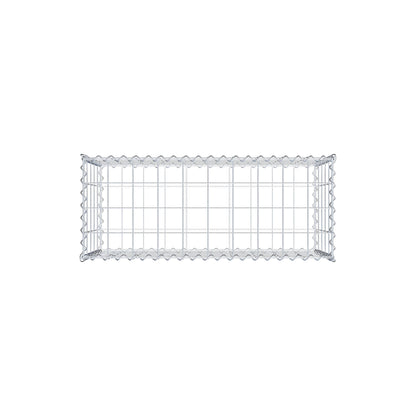 Schanskorf 100 cm x 50 cm x 40 cm (L x H x D), maaswijdte 10 cm x 10 cm, spiraalvormig