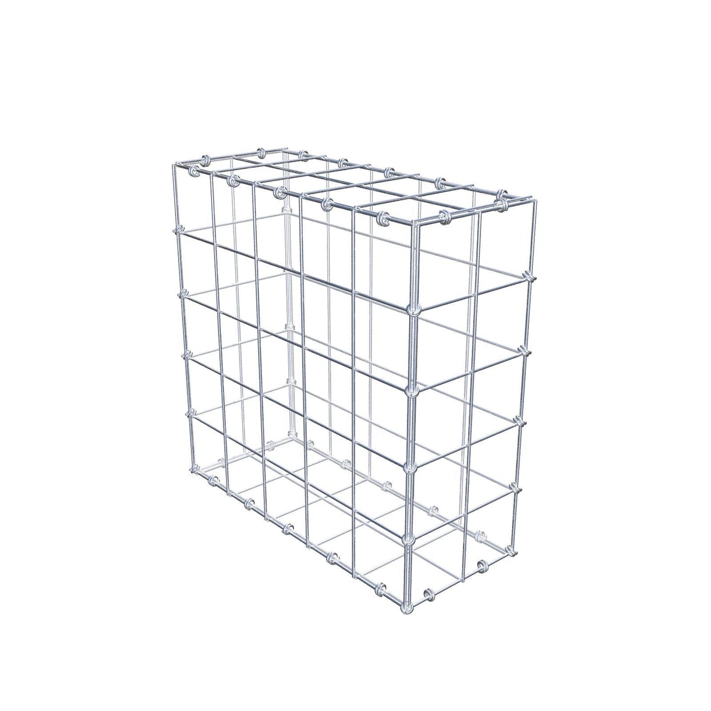 Gabion 50 cm x 50 cm x 20 cm (L x H x D), maskestørrelse 10 x 10 cm, spiralring