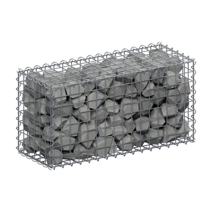 Schanskorf 80 cm x 40 cm x 30 cm (L x H x D), maaswijdte 5 cm x 5 cm, spiraalvormig