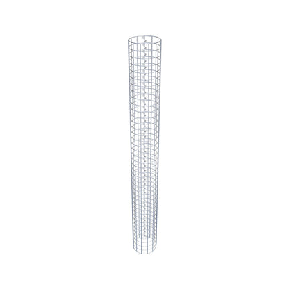 Colonna di gabbioni, rotonda, zincata a caldo, diametro 22 cm, altezza 200 cm, MW 5 cm x 5 cm