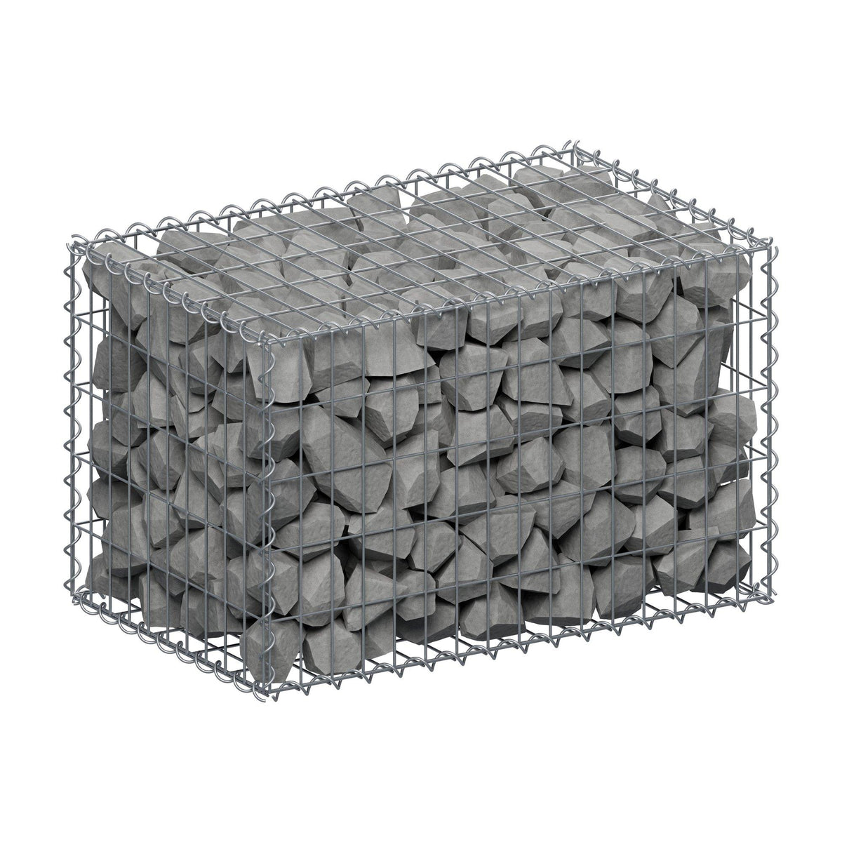 Gabion 80 cm x 50 cm x 50 cm (L x H x P), mailles 5 cm x 10 cm, spirale