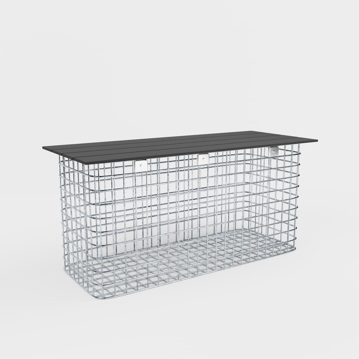 Banc de jardin 102 x 50 x 42 cm MW 5 x 5 cm galvanisé à chaud, avec revêtement recyclé en anthracite