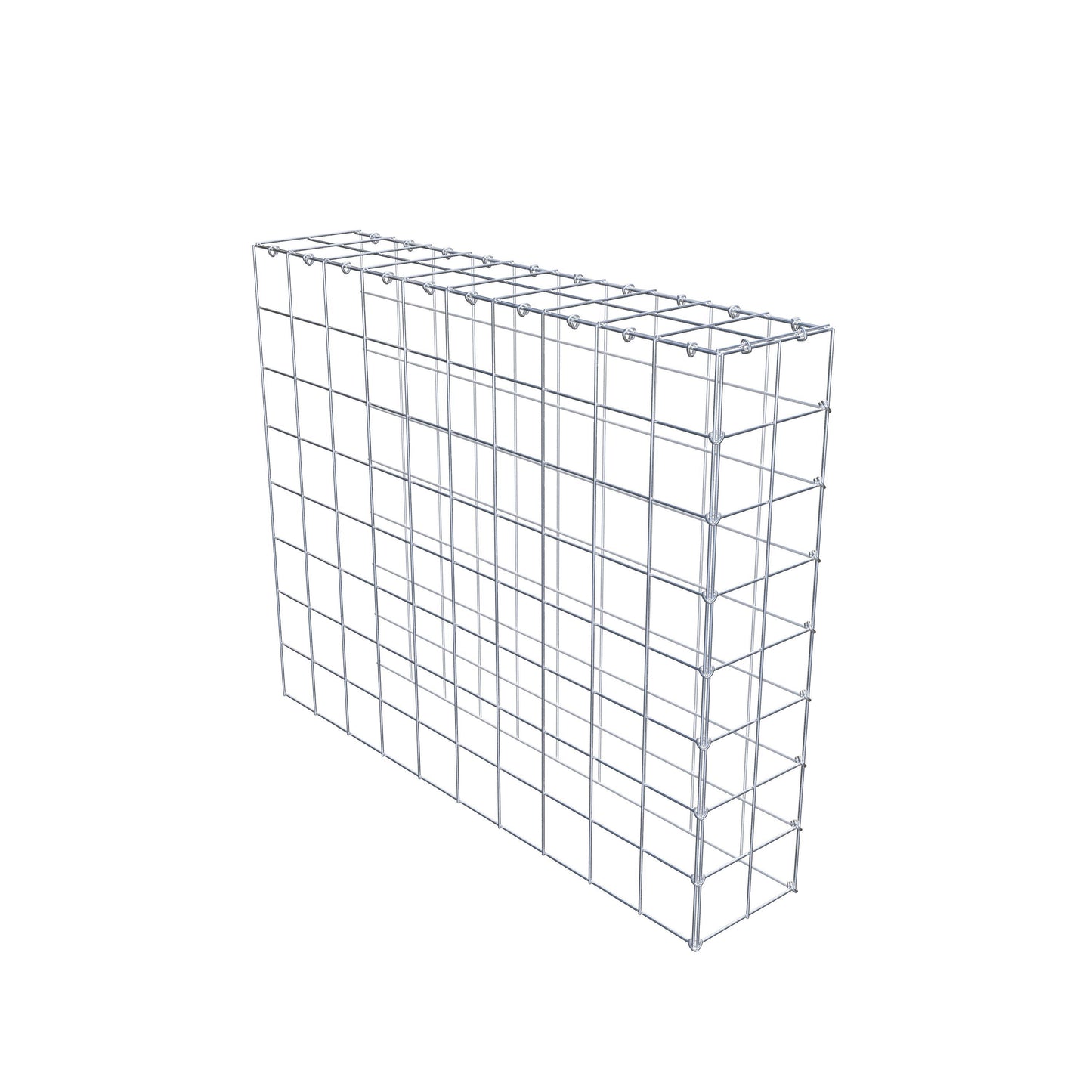 Monteret gabion type 4 100 cm x 80 cm x 20 cm (L x H x D), maskestørrelse 10 cm x 10 cm, C-ring