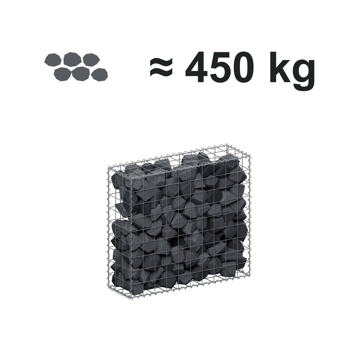 Gabion 100 cm x 90 cm x 30 cm (L x H x D), mesh size 10 cm x 10 cm, spiral