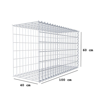 Gabbione aggiuntivo tipo 2 100 cm x 60 cm x 40 cm (L x H x P), dimensione maglia 5 cm x 10 cm, a spirale