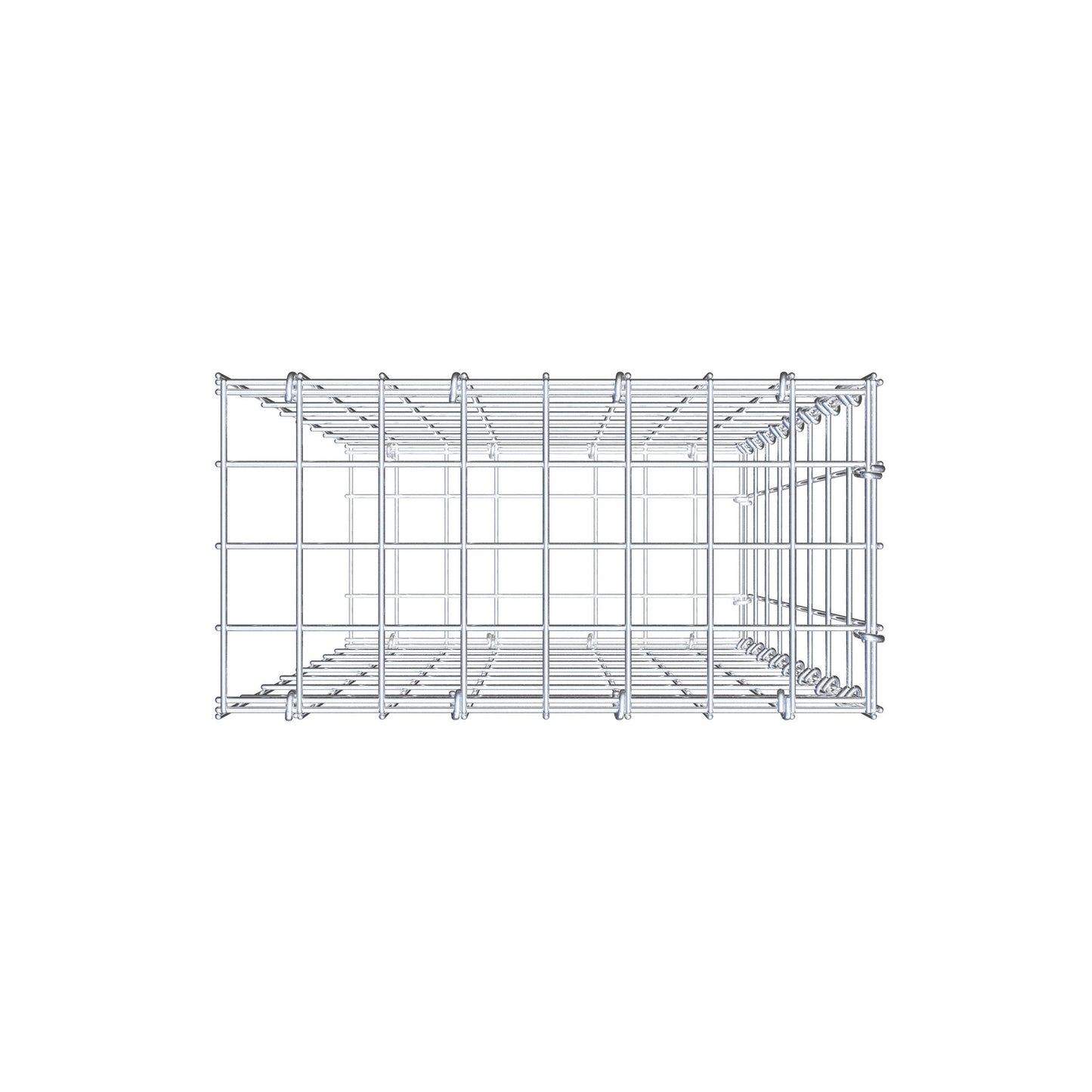 Monteret gabion type 2 80 cm x 40 cm x 20 cm, maskestørrelse 5 cm x 10 cm, C-ring