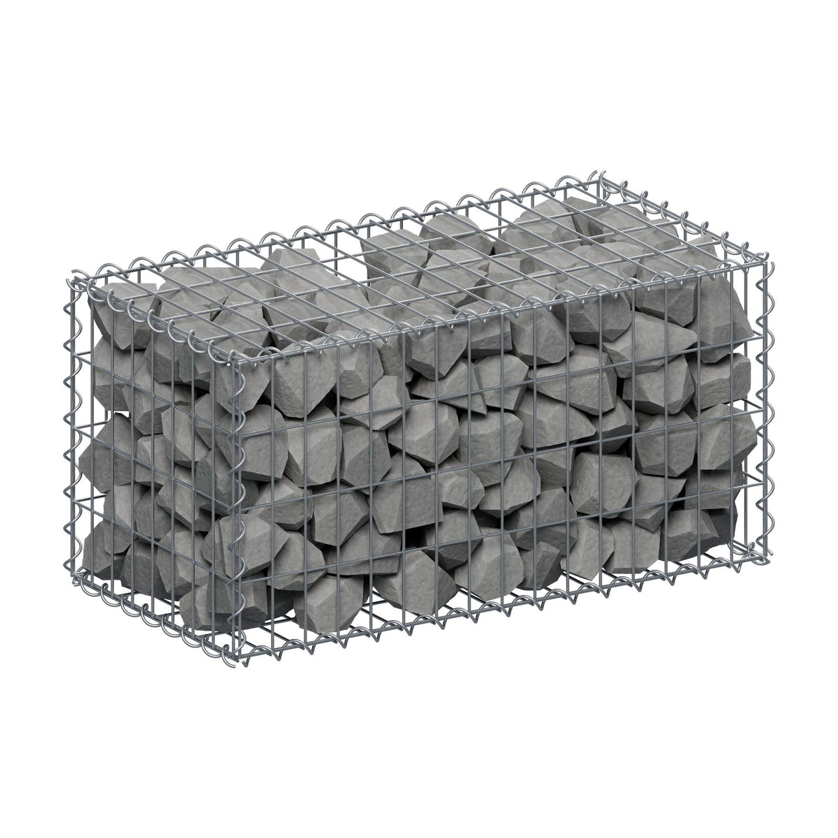 Gabion 80 cm x 40 cm x 40 cm (L x H x D), maskestørrelse 5 cm x 10 cm, spiral