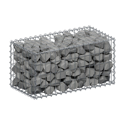 Gabion 80 cm x 40 cm x 40 cm (L x H x D), maskestørrelse 5 cm x 10 cm, spiral