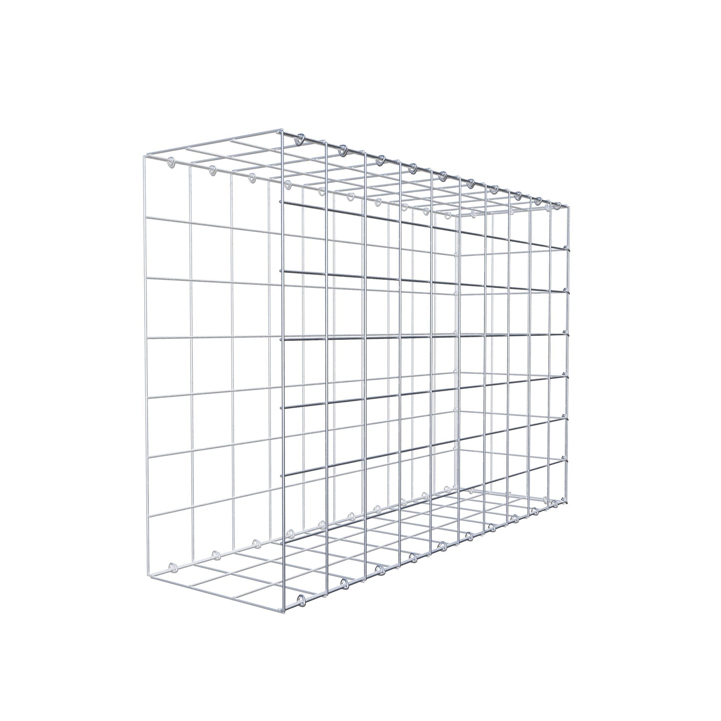 Mounted gabion type 2 100 cm x 70 cm x 30 cm (L x H x D), mesh size 10 cm x 10 cm, C-ring