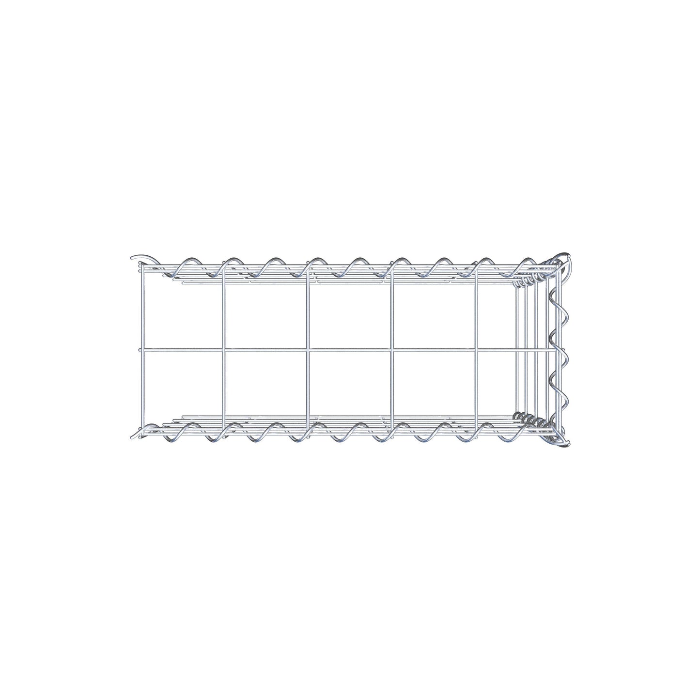 Add-on schanskorf type 4 50 cm x 40 cm x 20 cm (L x H x D), maaswijdte 10 cm x 10 cm, spiraalvormig