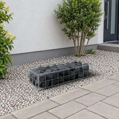 Gabion 100 cm x 20 cm x 40 cm (L x H x D), maskstorlek 10 cm x 10 cm, spiral