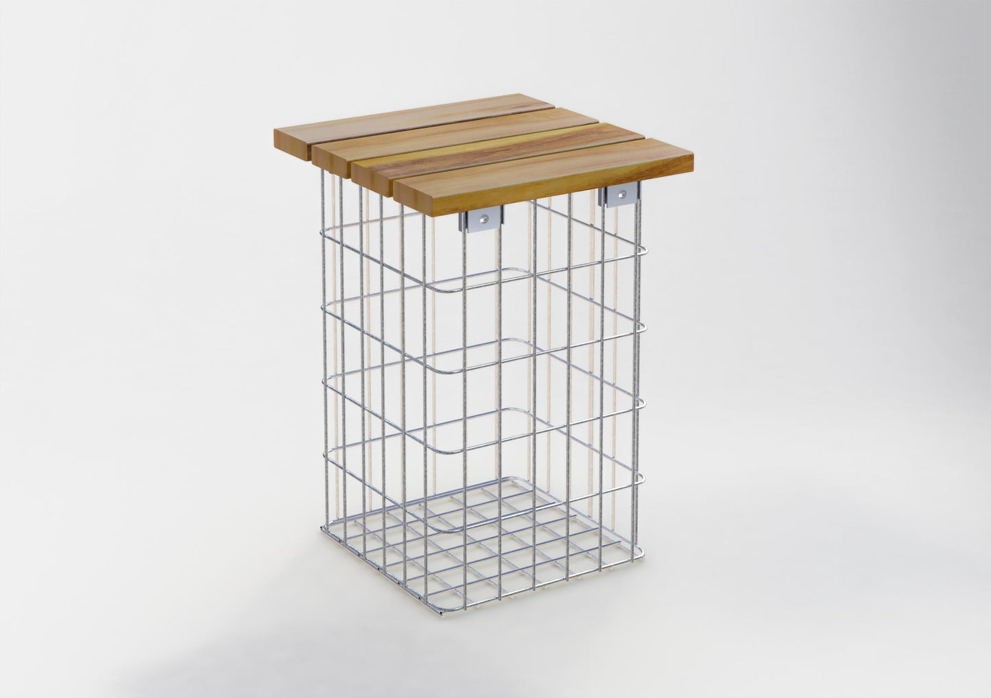 Hocker feuerverzinkt MW 5 x 10 cm, TEAK