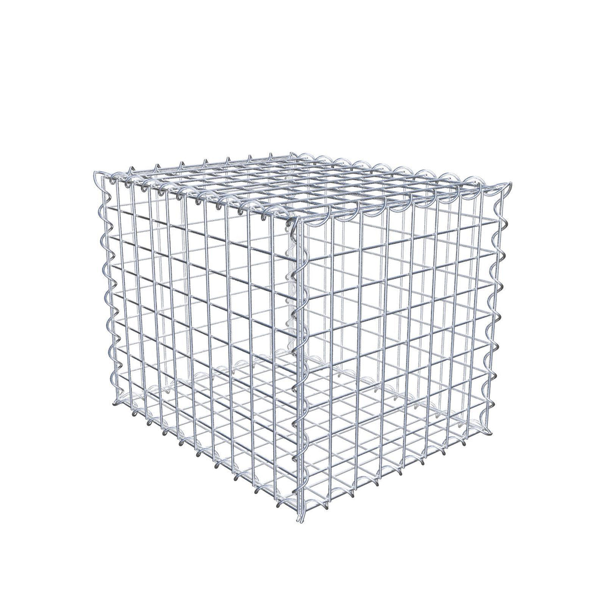 Schanskorf 50 cm x 40 cm x 40 cm (L x H x D), maaswijdte 5 cm x 5 cm, spiraalvormig