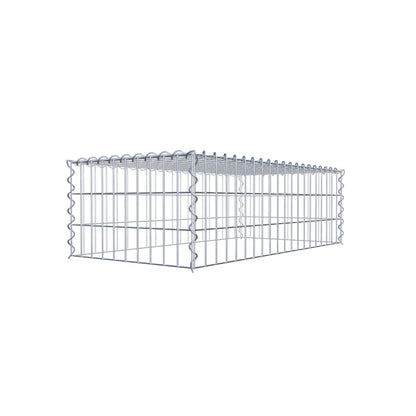 Aangegroeide schanskorf type 3 100 cm x 30 cm x 50 cm (L x H x D), maaswijdte 5 cm x 10 cm, spiraal