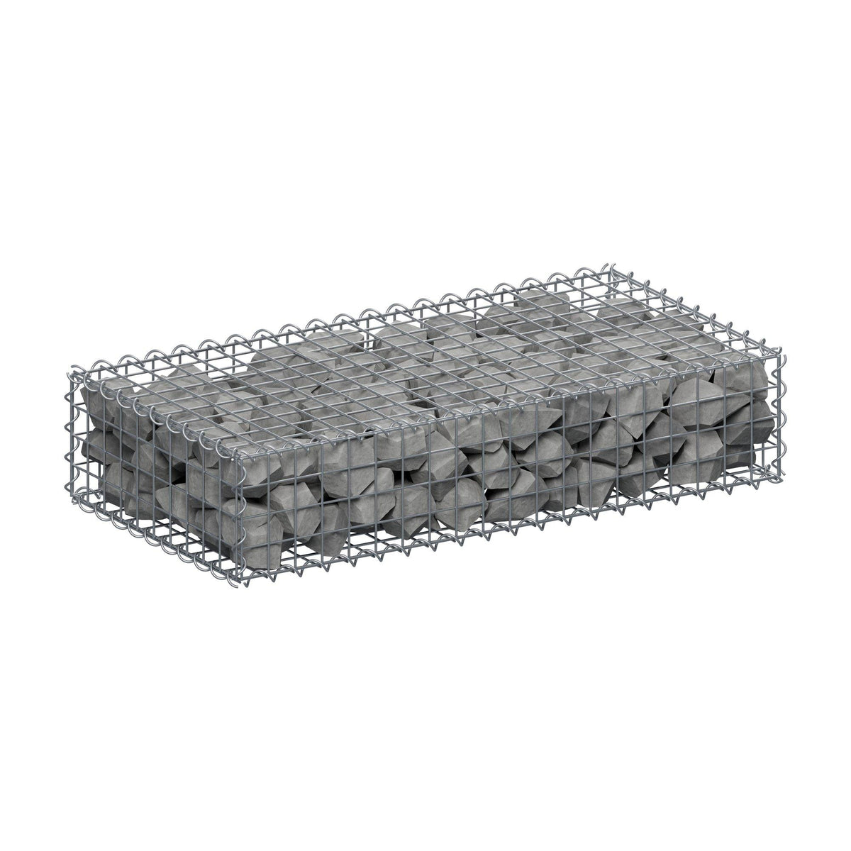 Gabion 100 cm x 20 cm x 50 cm (L x H x P), mailles 5 cm x 5 cm, spirale