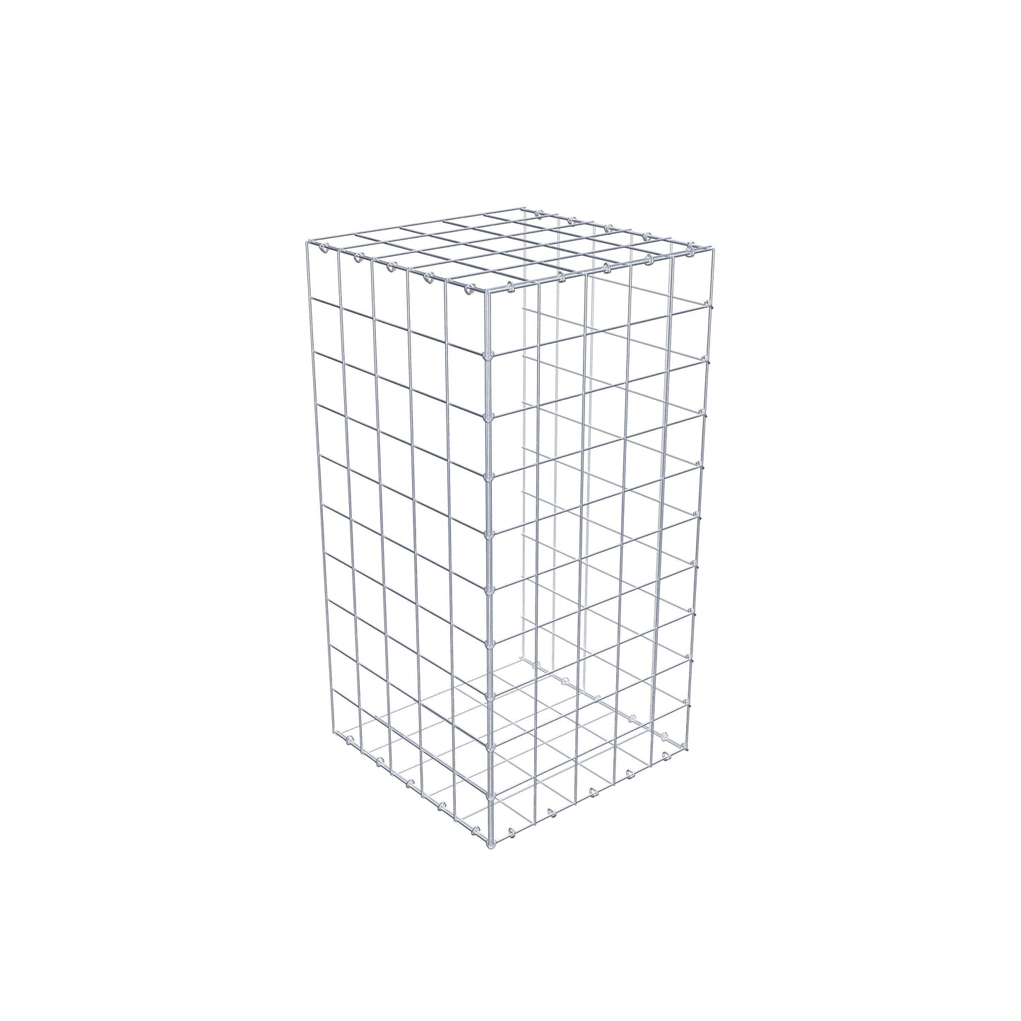 Mounted gabion type 2 100 cm x 50 cm x 50 cm (L x H x D), mesh size 10 cm x 10 cm, C-ring