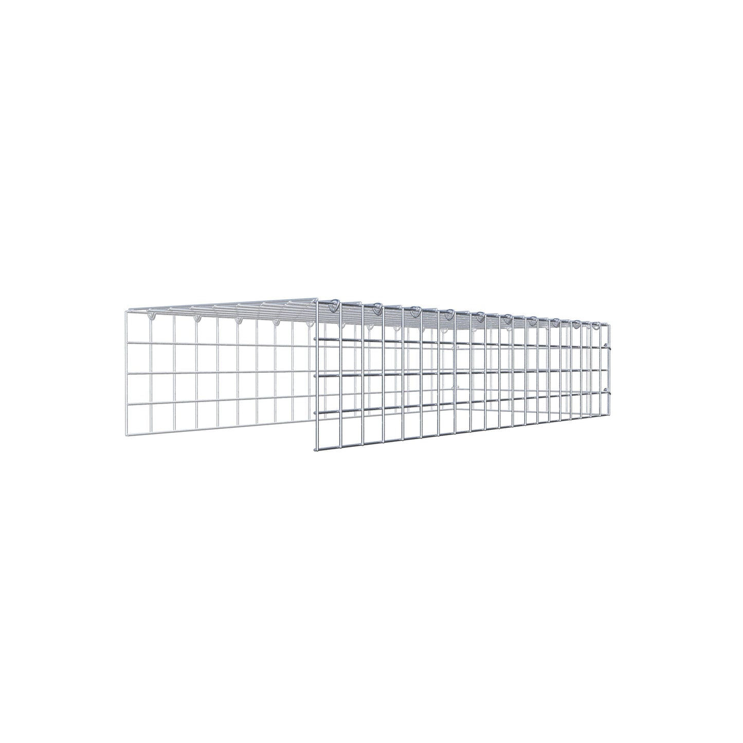 Gabbione fissabile tipo 4 100 cm x 20 cm x 40 cm (L x H x P), maglia 5 cm x 5 cm, anello a C