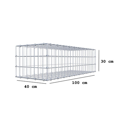 Schanskorf 100 cm x 30 cm x 40 cm (L x H x D), maaswijdte 5 x 10 cm, spiraalring
