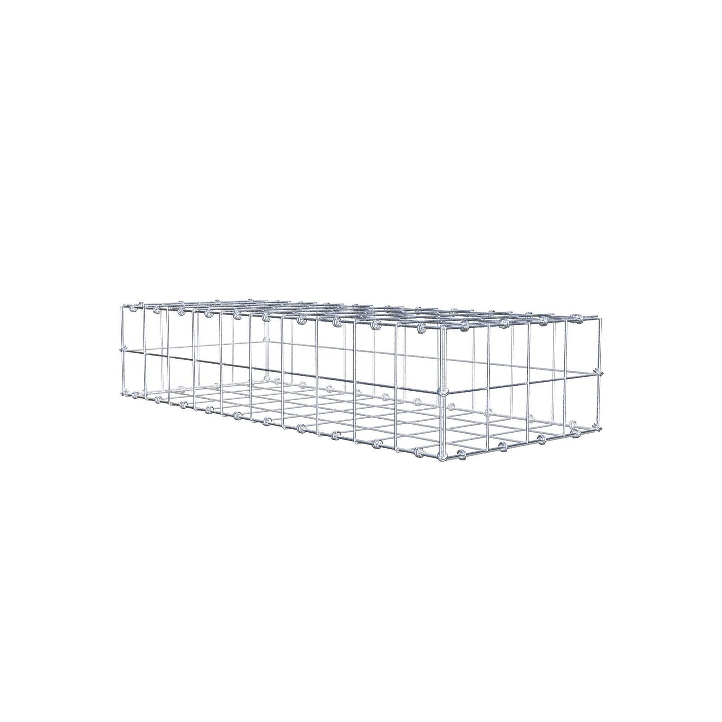 Gabion 100 cm x 20 cm x 40 cm (L x H x D), maskestørrelse 10 x 10 cm, spiralring