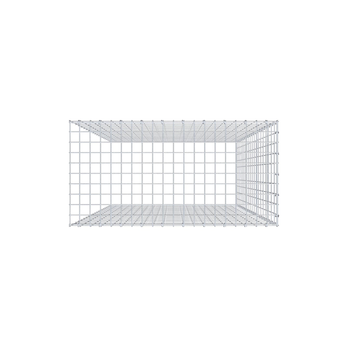 Mounted gabion type 4 200 cm x 100 cm x 50 cm (L x H x D), mesh size 5 cm x 10 cm, C-ring