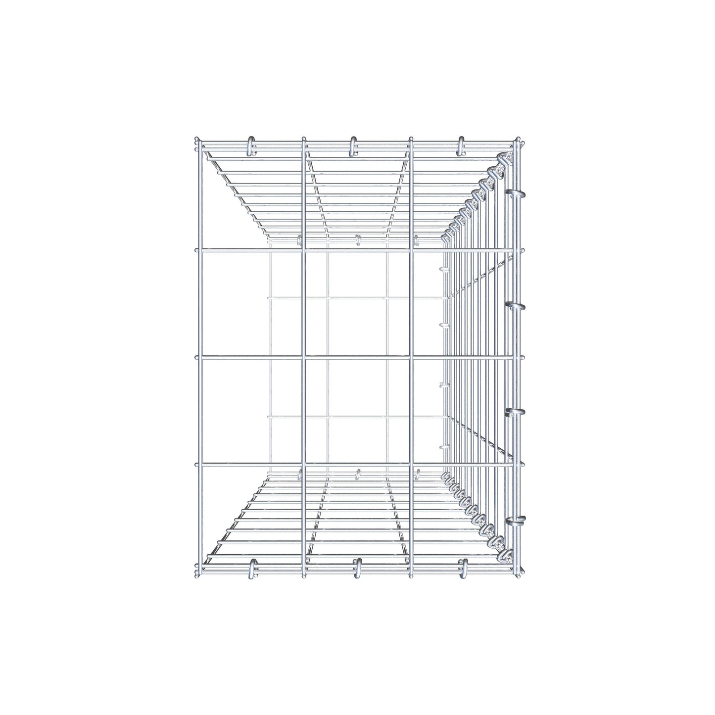 Monteret gabion type 2 100 cm x 30 cm x 40 cm (L x H x D), maskestørrelse 10 cm x 10 cm, C-ring