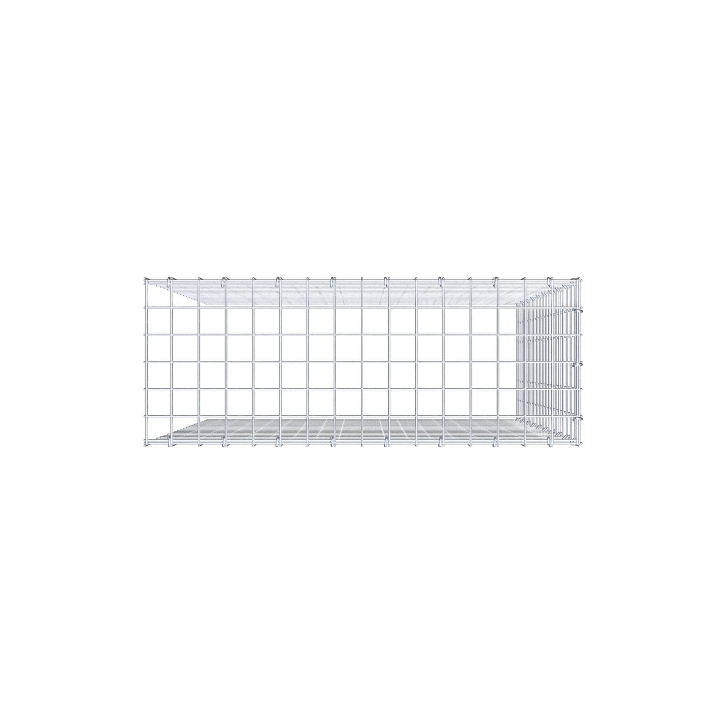 Monteret gabion type 4 100 cm x 80 cm x 30 cm (L x H x D), maskestørrelse 5 cm x 5 cm, C-ring
