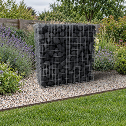 Gabione 100 cm x 100 cm x 40 cm (L x H x T), Maschenweite 5 cm x 10 cm, Spirale